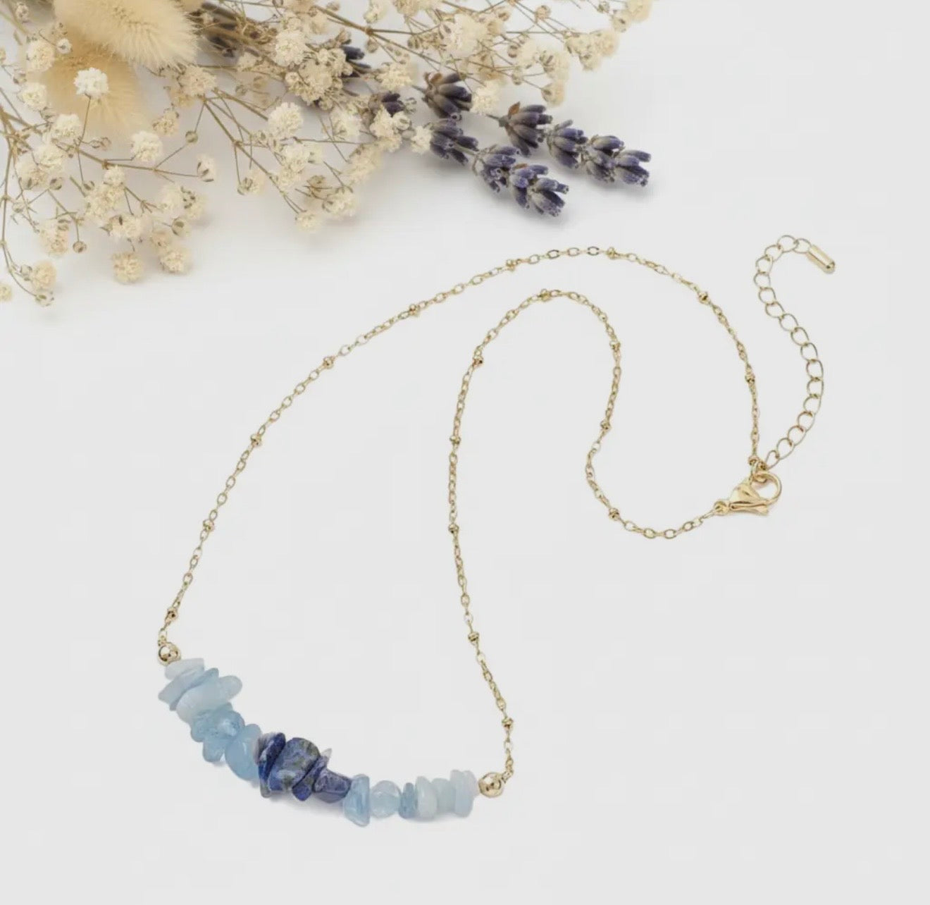 Collar Piedra Aguamarina y Laspislázuli - Claridad y Serenidad